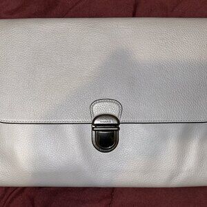 Coach Small Messenger Bag / Mini iPad Carrier. Grey Leather.